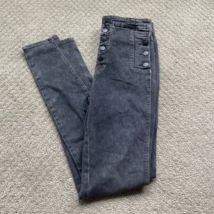 Grey high waist skinny jeans